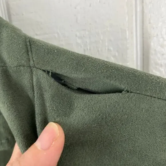 Blank NYC Women Green Suede Long Sleeve Jacket Fairy Boho Grunge Size Medium - Picture 10 of 11